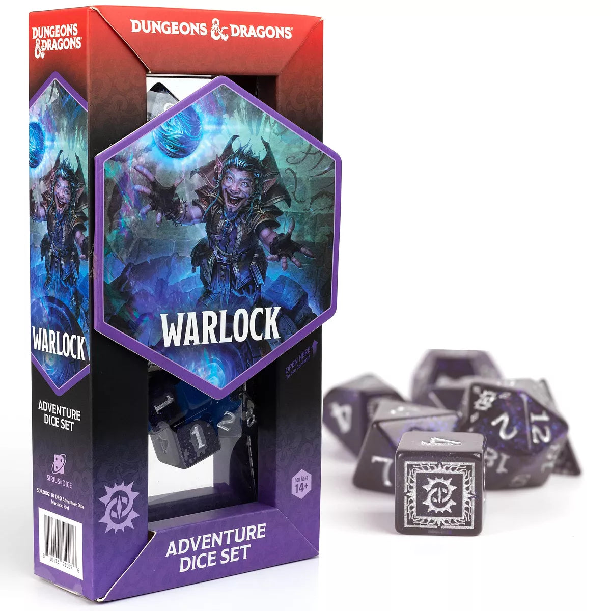 Sirius Dice: Dungeons & Dragons Adventure Dice Set - Warlock - Purple