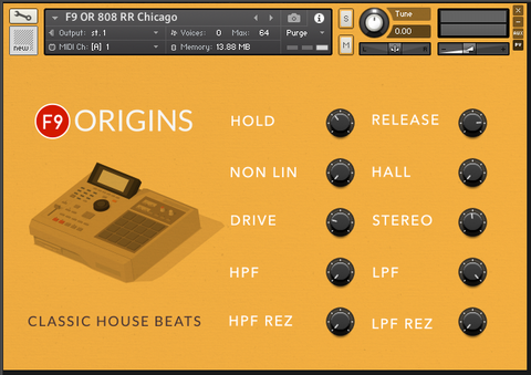 F9 origins Beats Kontakt GUI