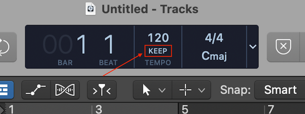 Logic Pros Tempo Options