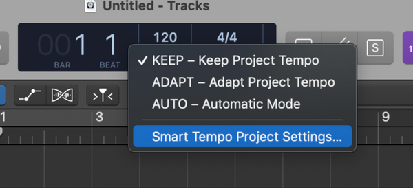 Changing Logic Pro's Tempo Options