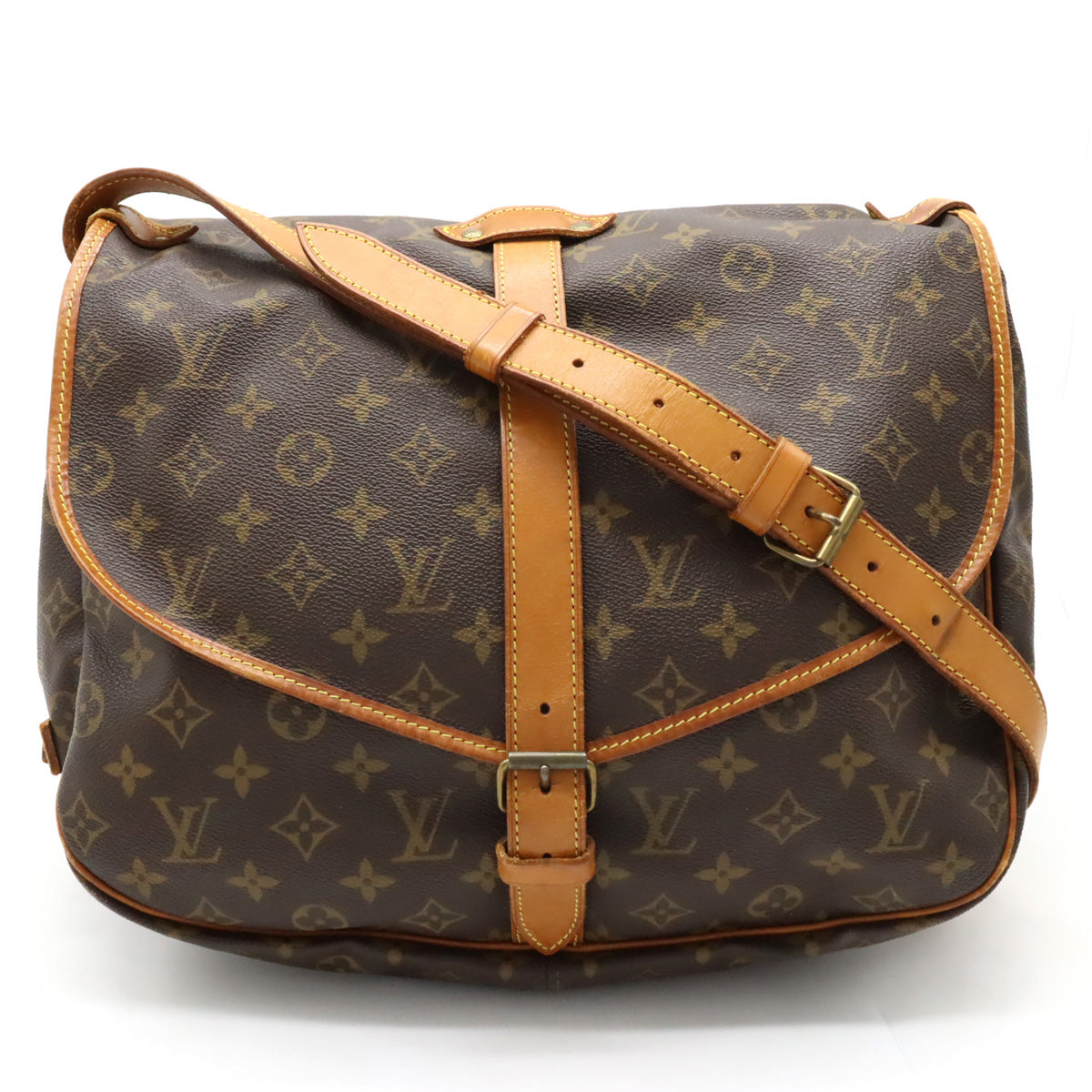 Louis Vuitton Saumur 30 Canvas Shoulder Bag (pre-owned) in Black