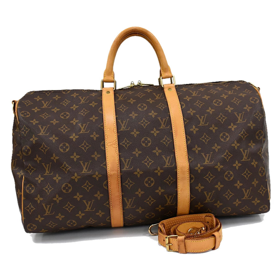 Louis Vuitton Monogram Keepall Bandouliere 55 Boston Bag Shoulder M41414