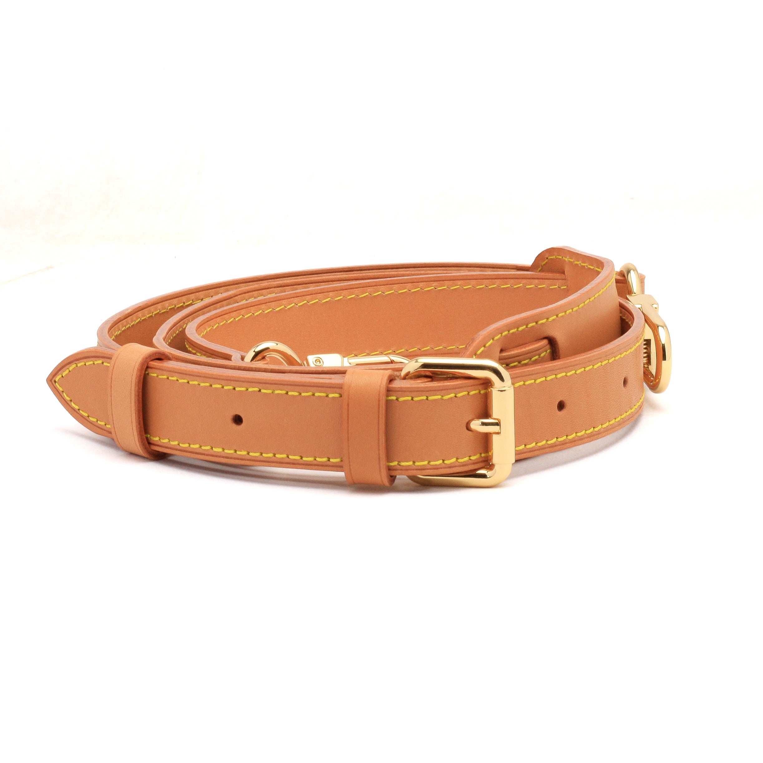 One Pair Geniune Adjustable Honey Patina Vachetta Leather Strap