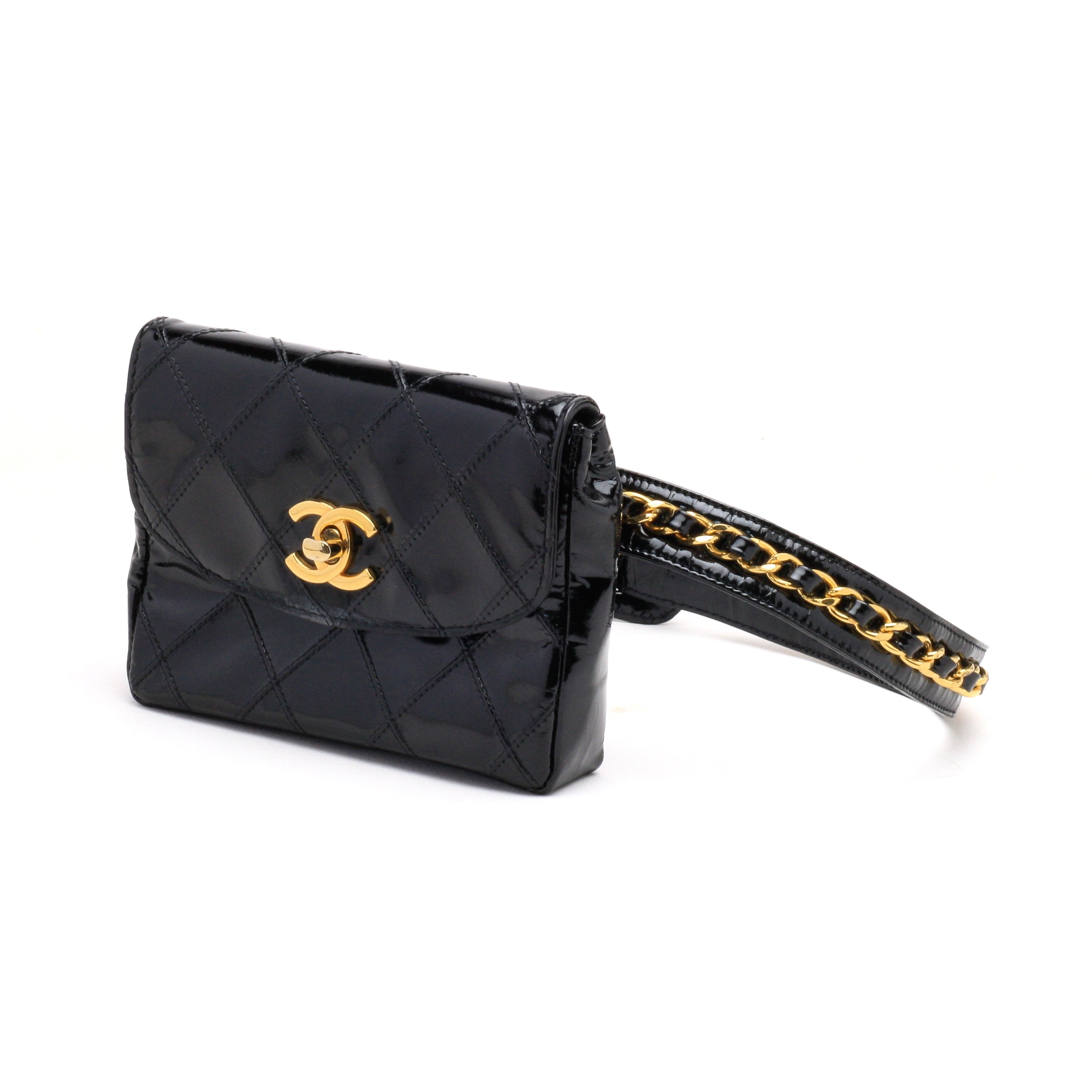 Chanel Belt Bag Patent Leather Black