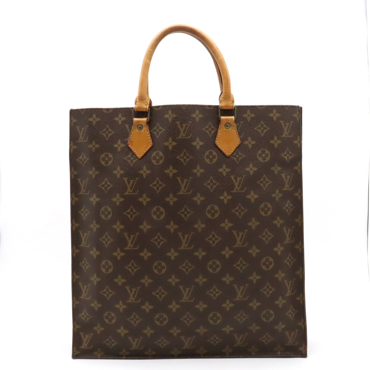 Authentic Louis Vuitton Tote Bag Sac Plat Brown Monogram M51140