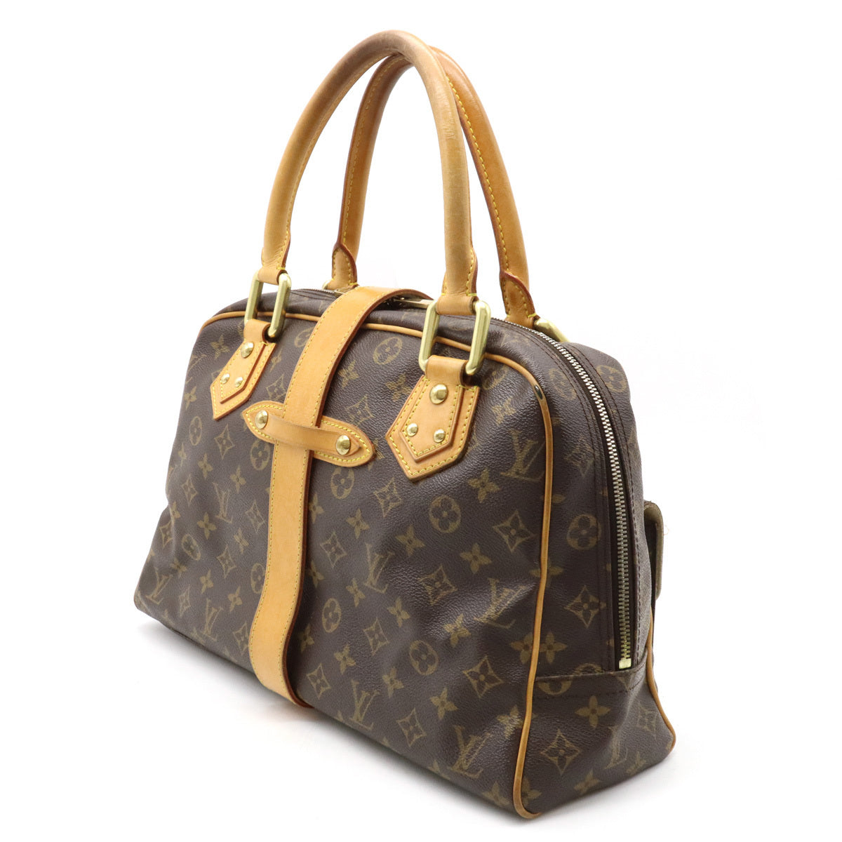 Vintage Authentic Louis Vuitton Brown Manhattan PM France w SMALL at 1stDibs