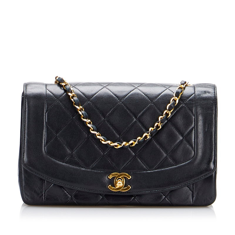 CHANEL 2.55 Double Flap Medium Silver Chain Shoulder Bag Black