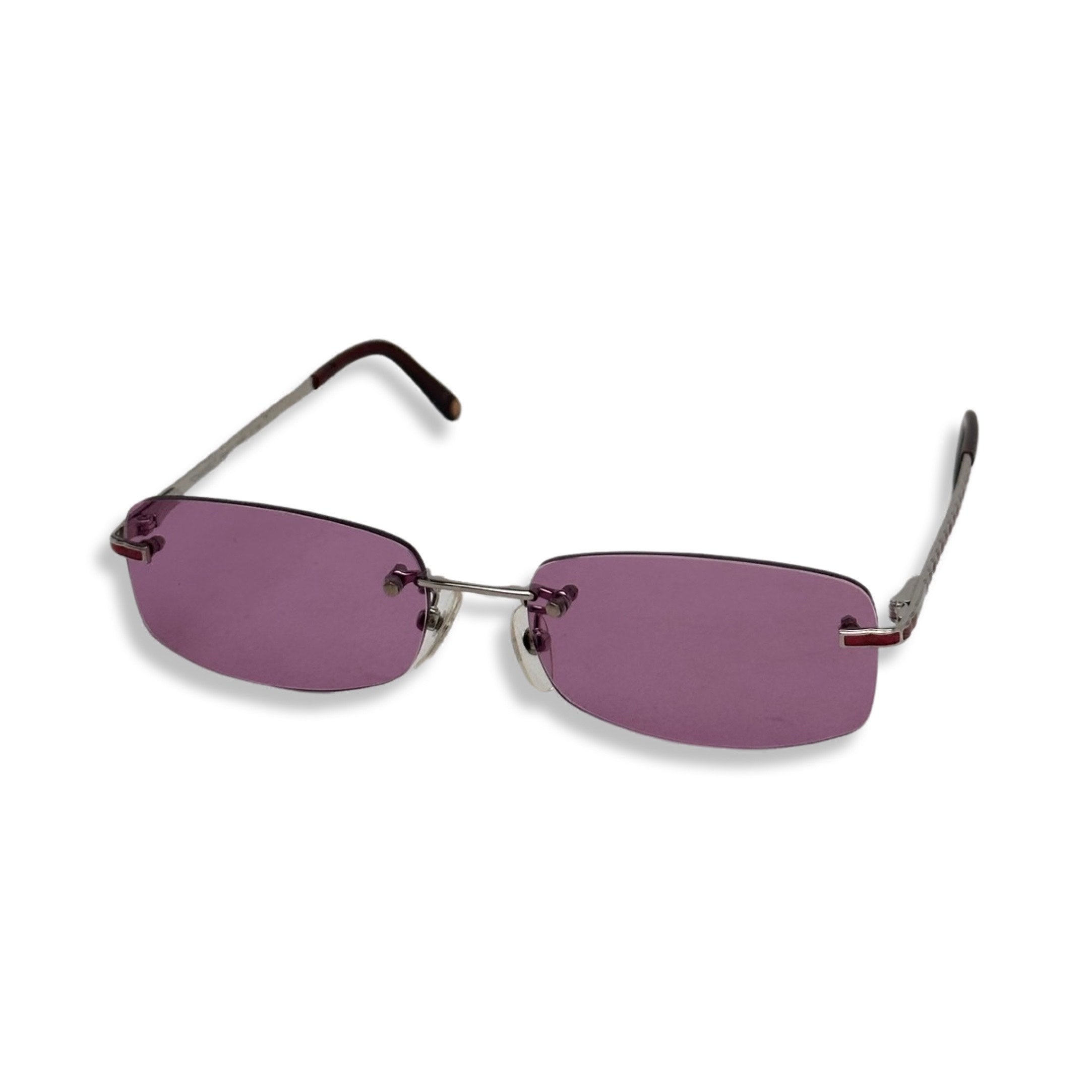 Women's Chanel Sunglasses Rhinestone CC Logo Black Purple