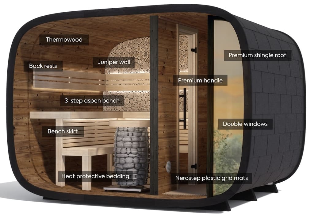 Round Cube Sauna Features