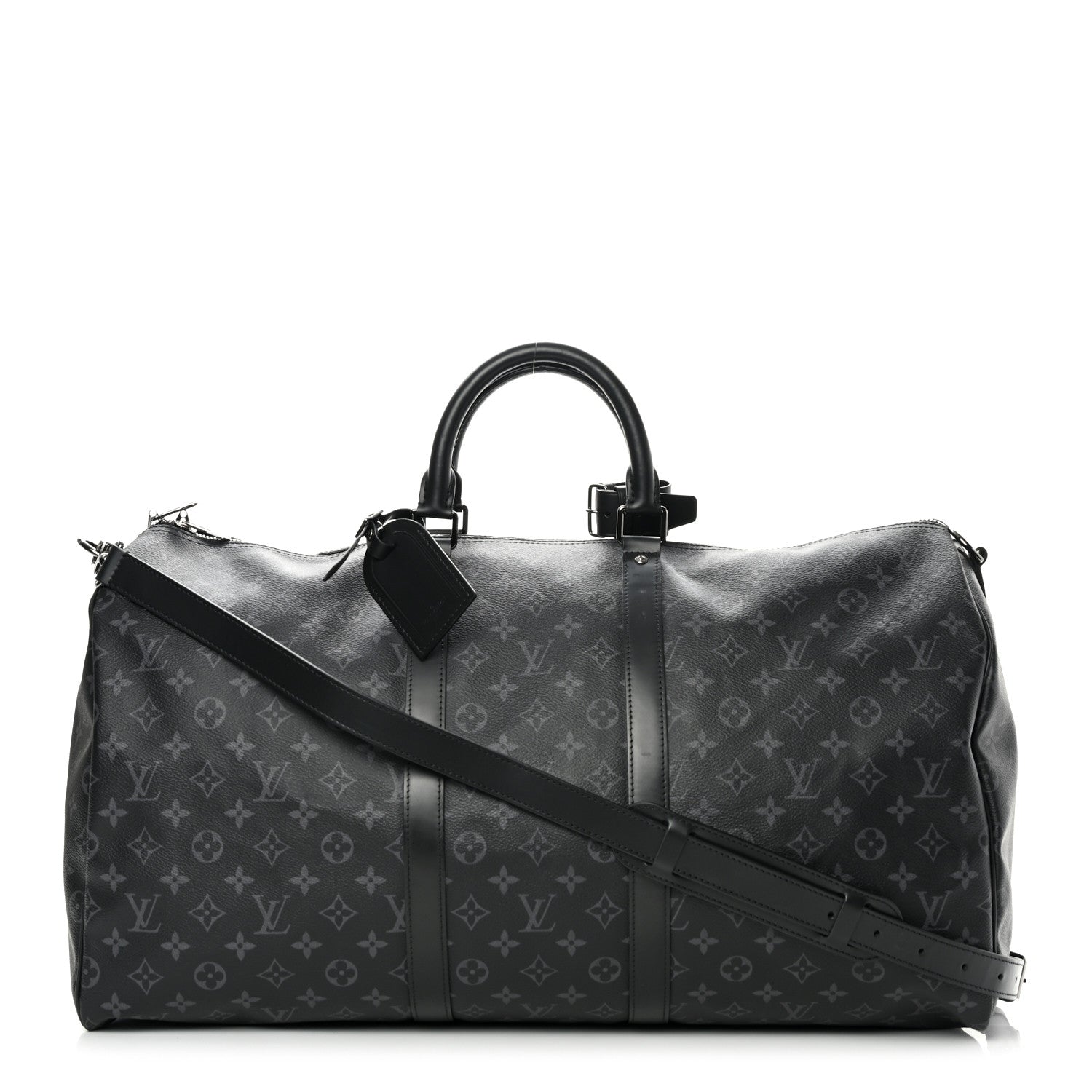 Louis Vuitton Monogram Eclipse Keepall Bandouliere 55 'BLACK'