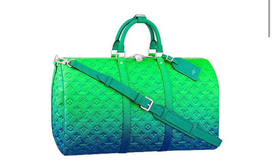 Louis Vuitton Keepall 50B Taurillon Illusion Blue/Pink in Leather with  Silver-tone - US