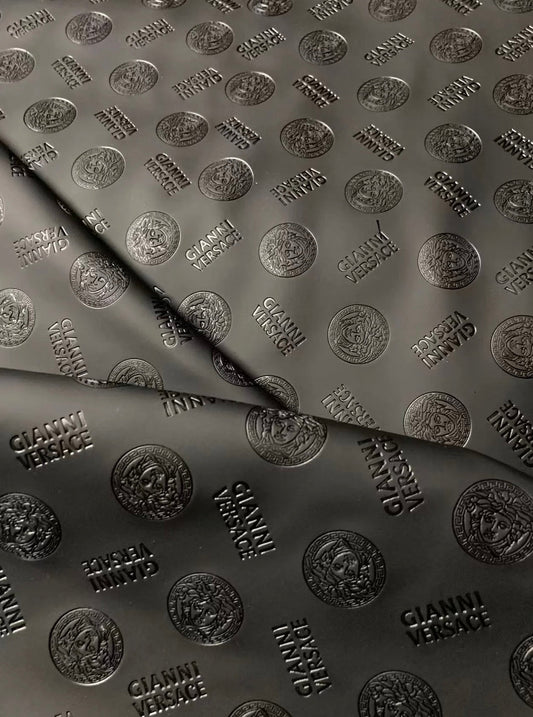 Black embossed LV craft Faux leather fabric by yard – MingFabricStore