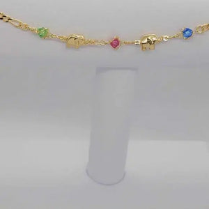 Brand New Brazilian 18k Gold Filled 2 Elephants w/ beaded colors anklet - Radiant Fashion LLC