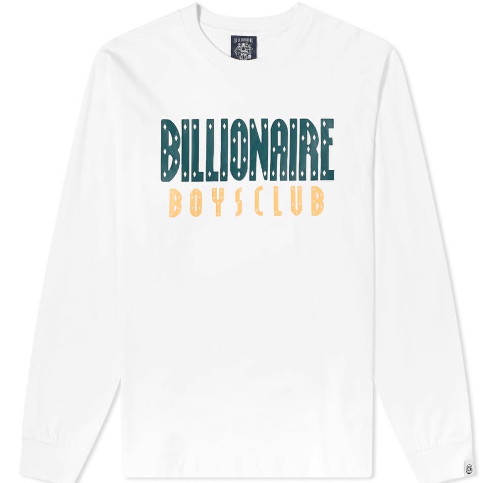 Billionaire Boys Club Straight Logo L/S T-Shirt: WHITE/GREEN – HEMINGCO