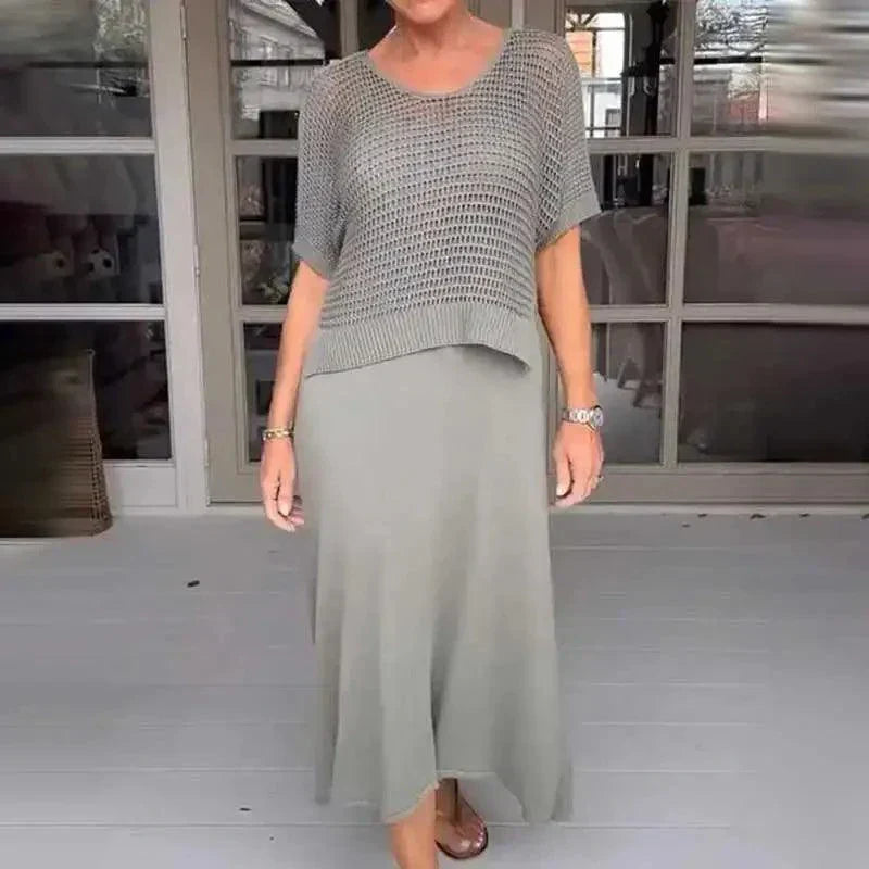 Conjunto Maresia™ com Top de Crochê Artesanal e Vestido Fluido / Elegância Despojada para os Dias de Verão! 8