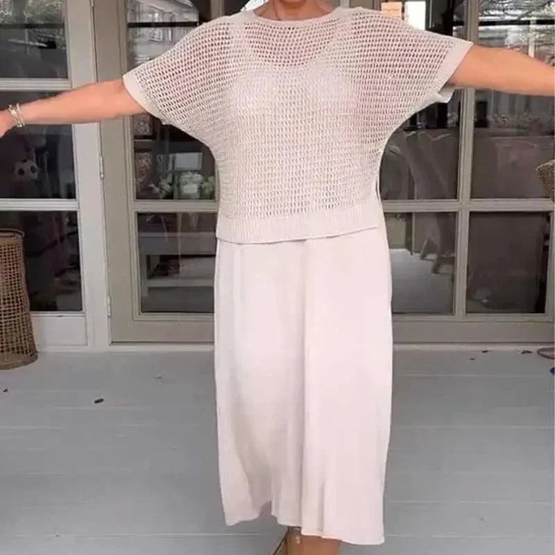 Conjunto Maresia™ com Top de Crochê Artesanal e Vestido Fluido / Elegância Despojada para os Dias de Verão! 4