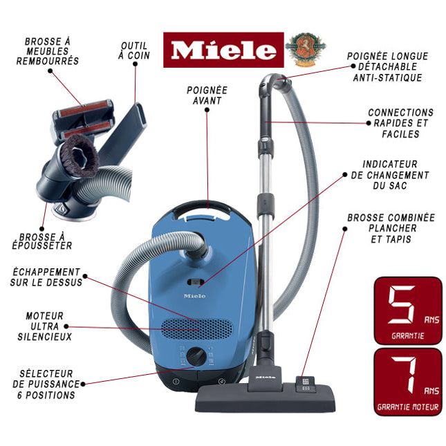 Aspirateur traîneau blanc, Miele Complete C3 Excellence — Boutique de la  balayeuse