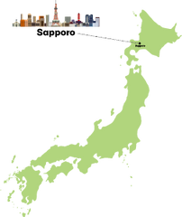 Map of Japan Sapporo