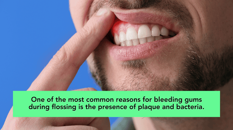 Faceless man pulling back upper lip to reveal red, inflamed gums