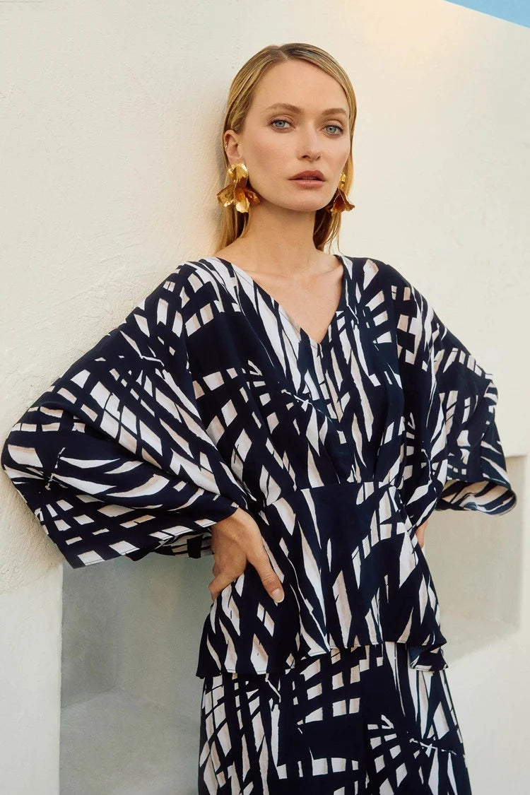 TROPICAL PEPLUM TOP