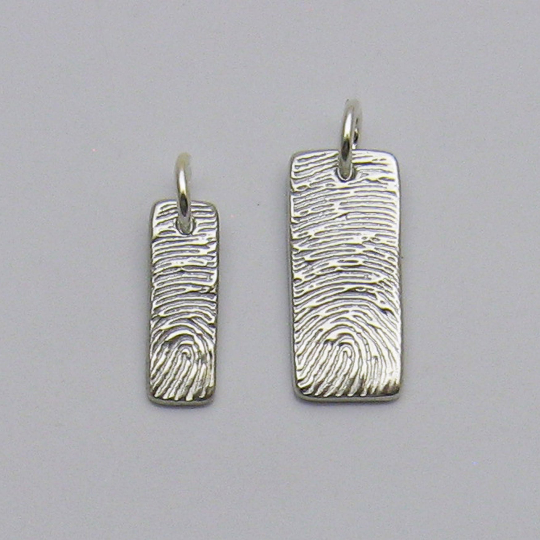 Bar Fingerprint Pendant | Sterling Silver