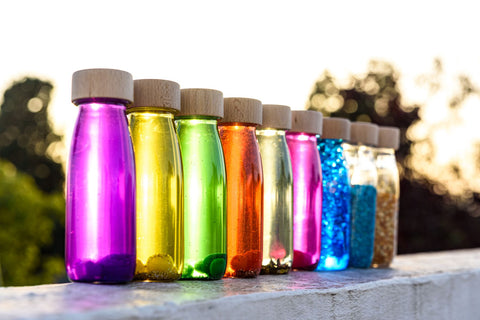 Various colour calm bottles