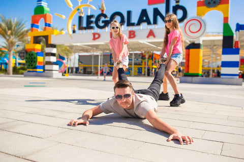 A family going to Legoland together