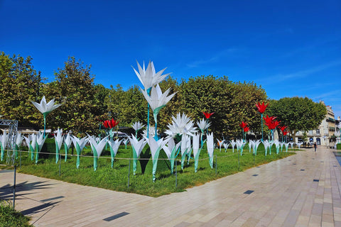 Beziers park with flower decoration