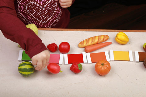 Wooden Montessori colour-matching toy