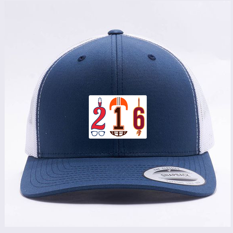 216 Cleveland area code retro trucker hat - 513shirts.com / Cincinnati Shirts