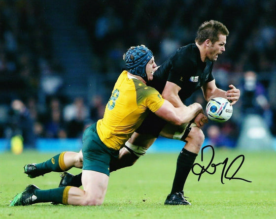 Richie McCAW Signed 10X8 Photo ALL BLACKS 2015 RUGBY WORLD CUP AFTAL COA (2384)