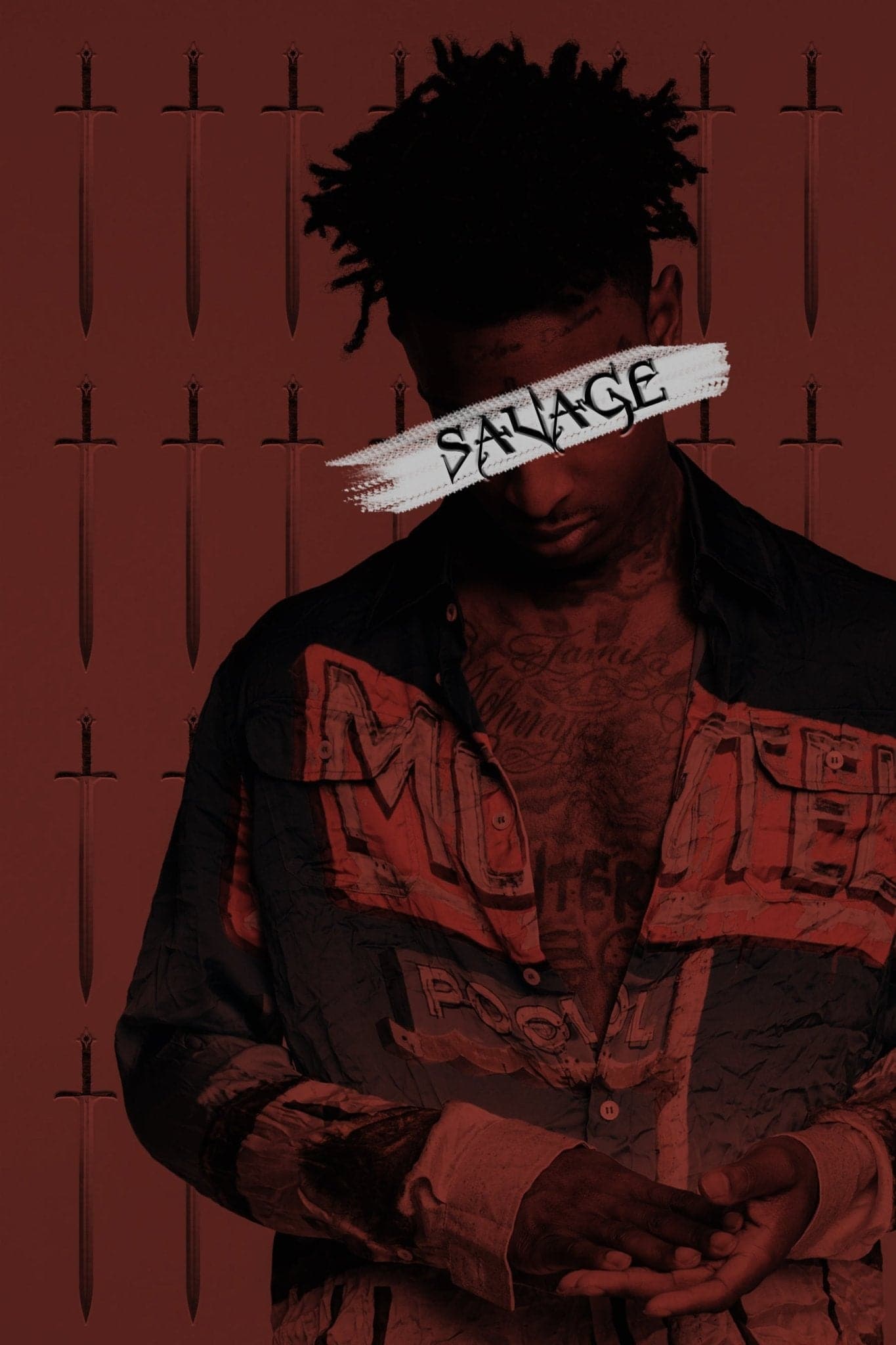 21 Savage 'Red Portrait' Poster – Posters Plug