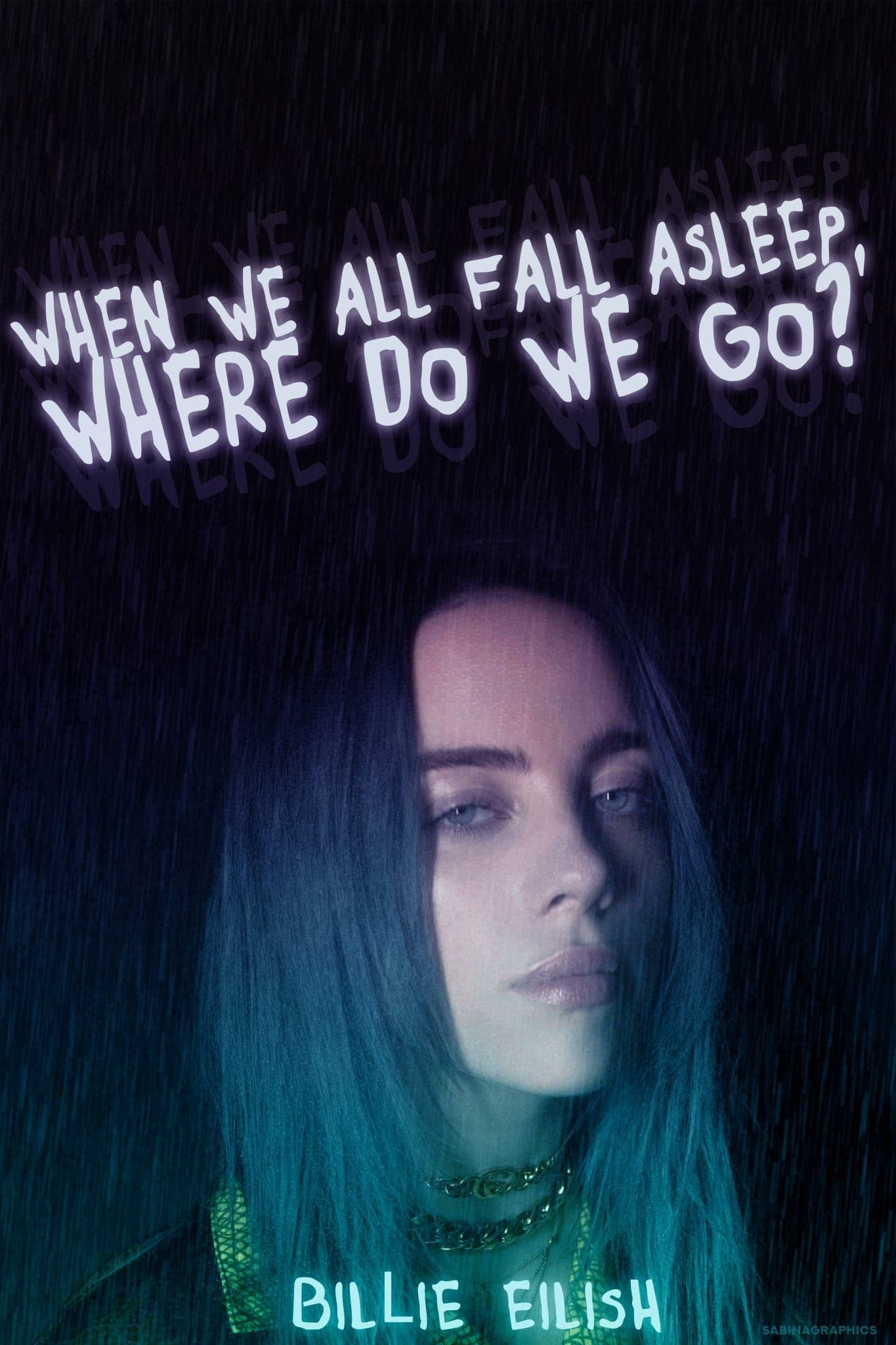 Billie Eilish \'When We Fall Plug Poster – We Go\' Posters Do Asleep Where