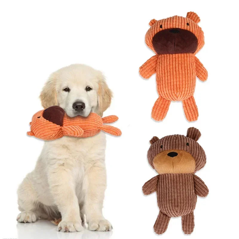 New pet plush teeth grinding, bite resistant, venting, and sounding dog toys, cartoon bears, and pet sounding toys