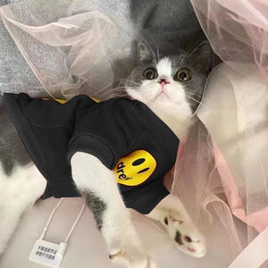 Autumn Winter Pet Clothes Cute Print Cat Puppy Sweatshirt for Small Dogs Cats Warm Plush Kitten Pullover Hoodie ropa gato sphynx - The Petz Universe Store