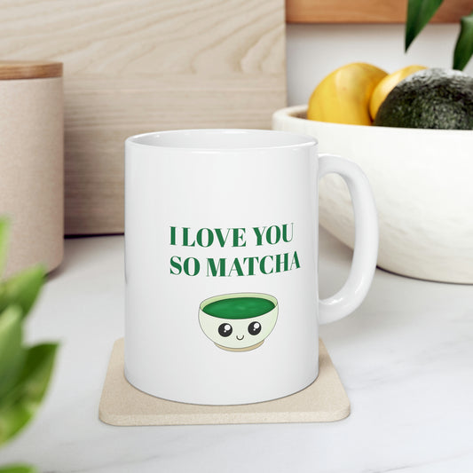 Matcha Green Tea Mugs for Couples, I Love You So Much Coffee Cup