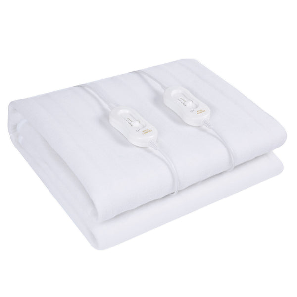 Royal Comfort Premium Snug Hoodie Nightwear Reversible Fleece, 750GSM  (White Blue)