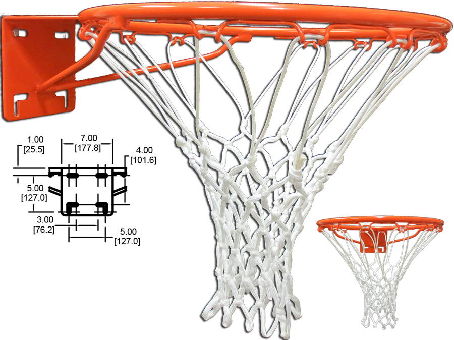 Aro de baloncesto fijo institucional de alta resistencia