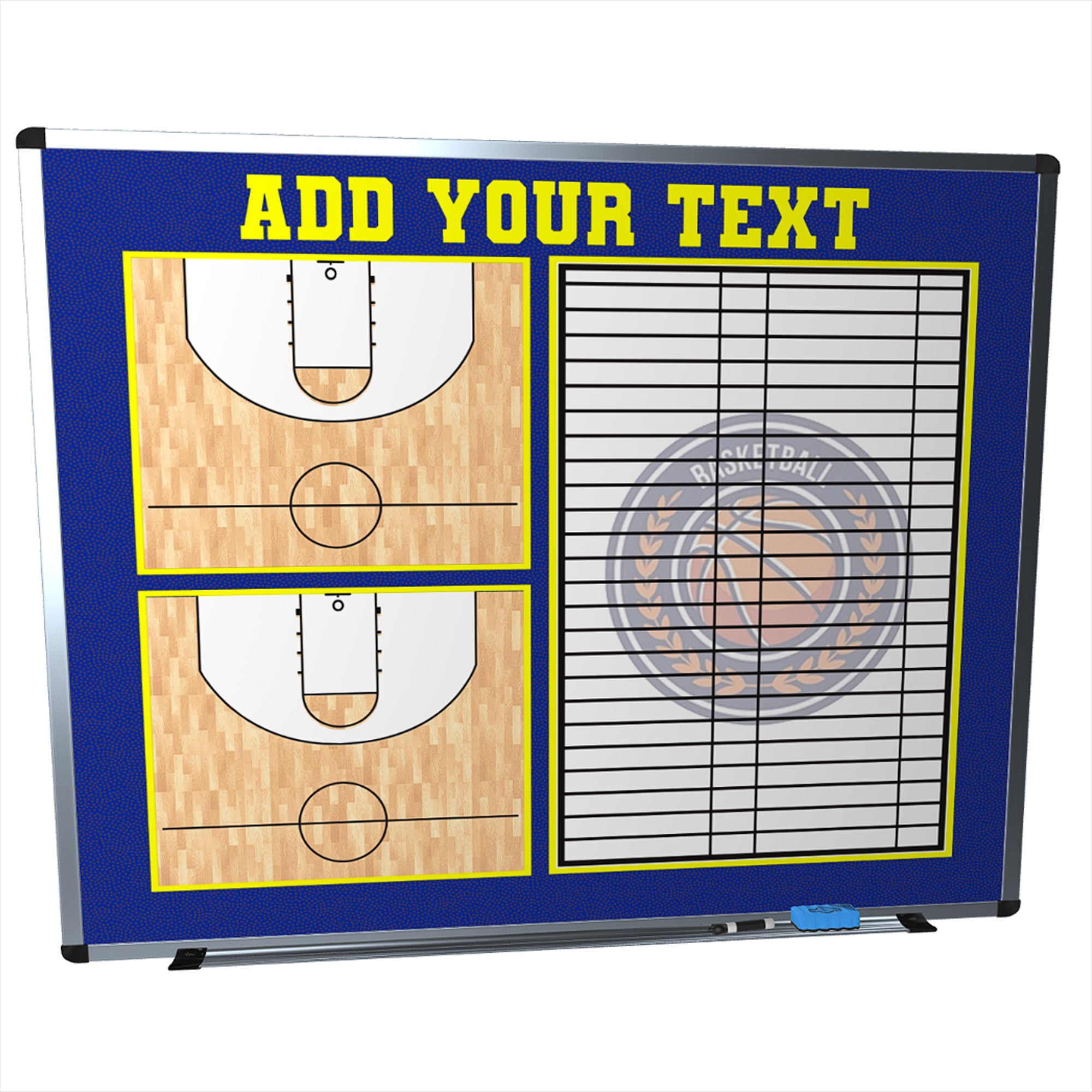 Pizarra de borrado en seco personalizada de baloncesto de 36 x 24 pulgadas  | Pizarra blanca montada en la pared | Regalo para entrenador
