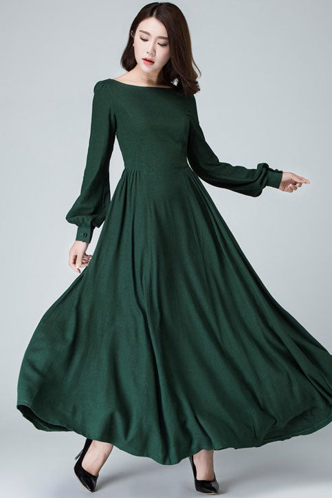 Vintage inspired Medieval Linen maxi dress 1454 – XiaoLizi