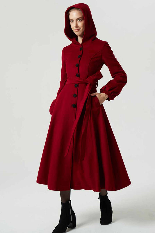 Long fit and flare swing coat for women 0727# – XiaoLizi
