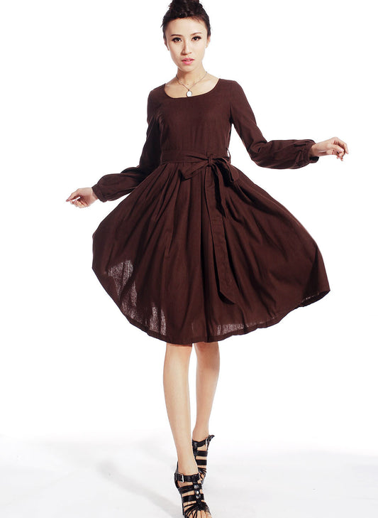 linen dress, pleated dress, women dresses, long dress 1652 – XiaoLizi