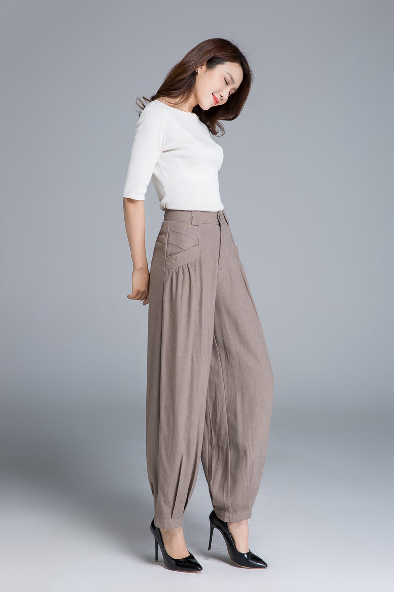 linen pant, maxi pants, made to order pants 1665# – XiaoLizi