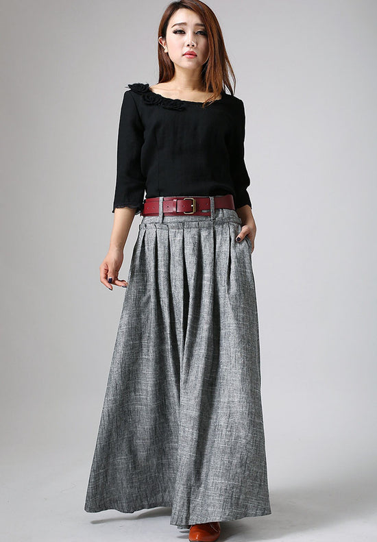 Xiaolizi swing maxi skirt in grey 0911# – XiaoLizi