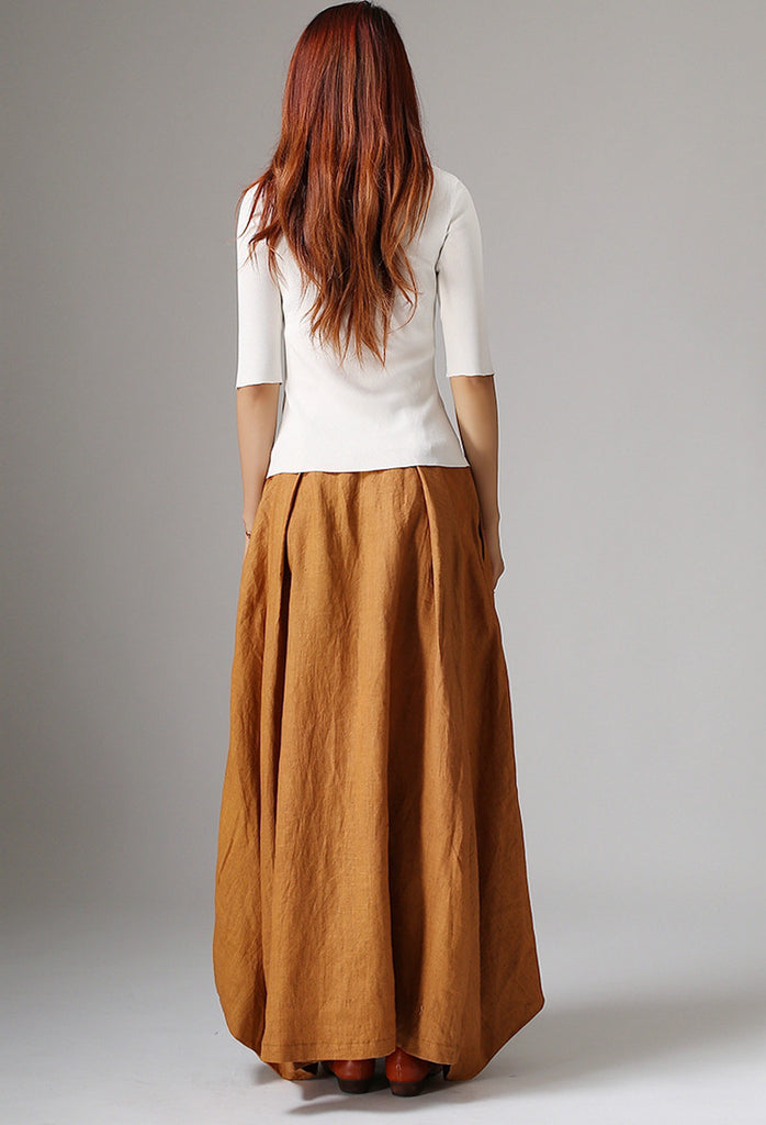 Maxi Skirts-Maxi Skirt with Pockets-Bohemian Skirt-Long Skirt-Boho Ski ...