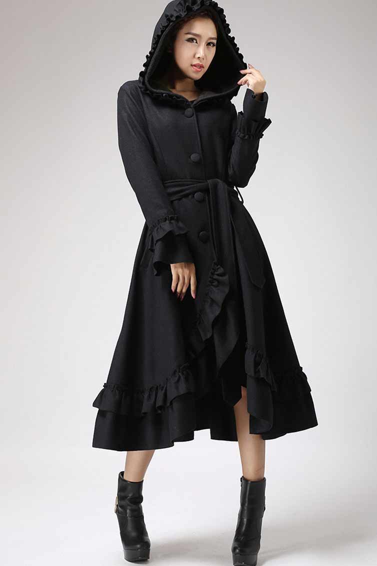 maxi hooded coat