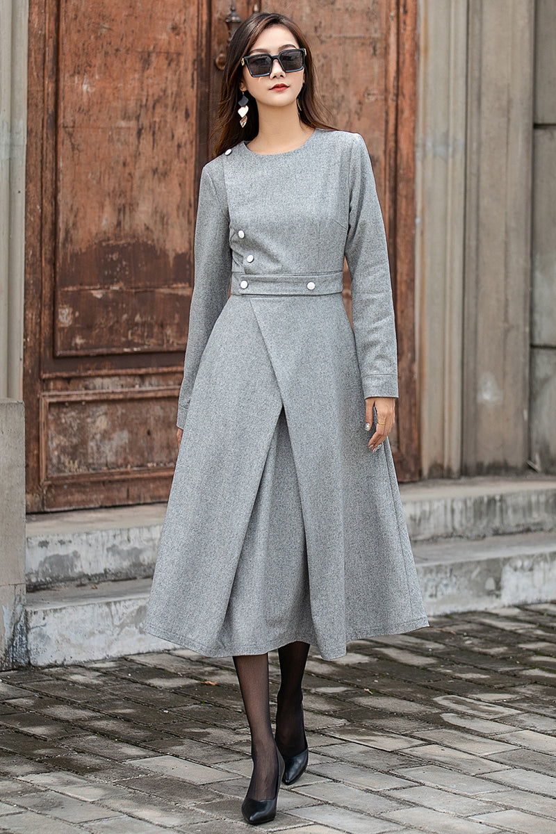 Buy New autumn and winter women's spring wear long skirt woolen dress with  over-the-knee coat ｜Dress-Fordeal