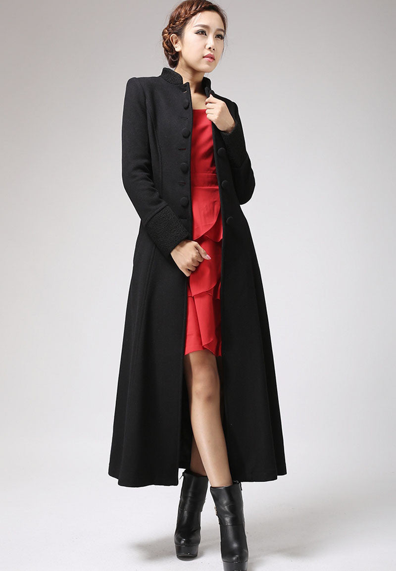 long black dress coat ladies