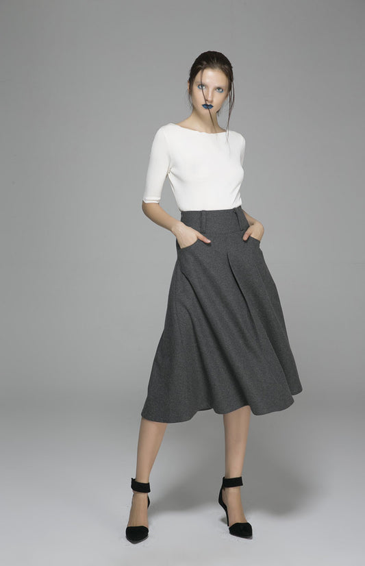 Wool Skirt, Maxi Skirt, Autumn Winter Skirt, Gray Wool Skirt, Long Wool  Skirt, Warm Winter Skirt, High Waist Wool Skirt, Xiaolizi 3855 -   Finland