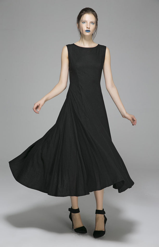 black maxi long dress